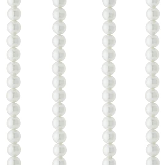 Glass White Pearl Round Beads, 10mm by Bead Landing™